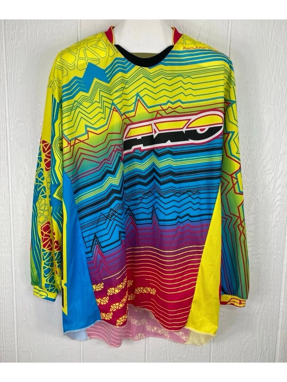 AXO MX Gear Motocross BMX Long Sleeve Racing Jersey Shirt Size XL Crazy Colors
